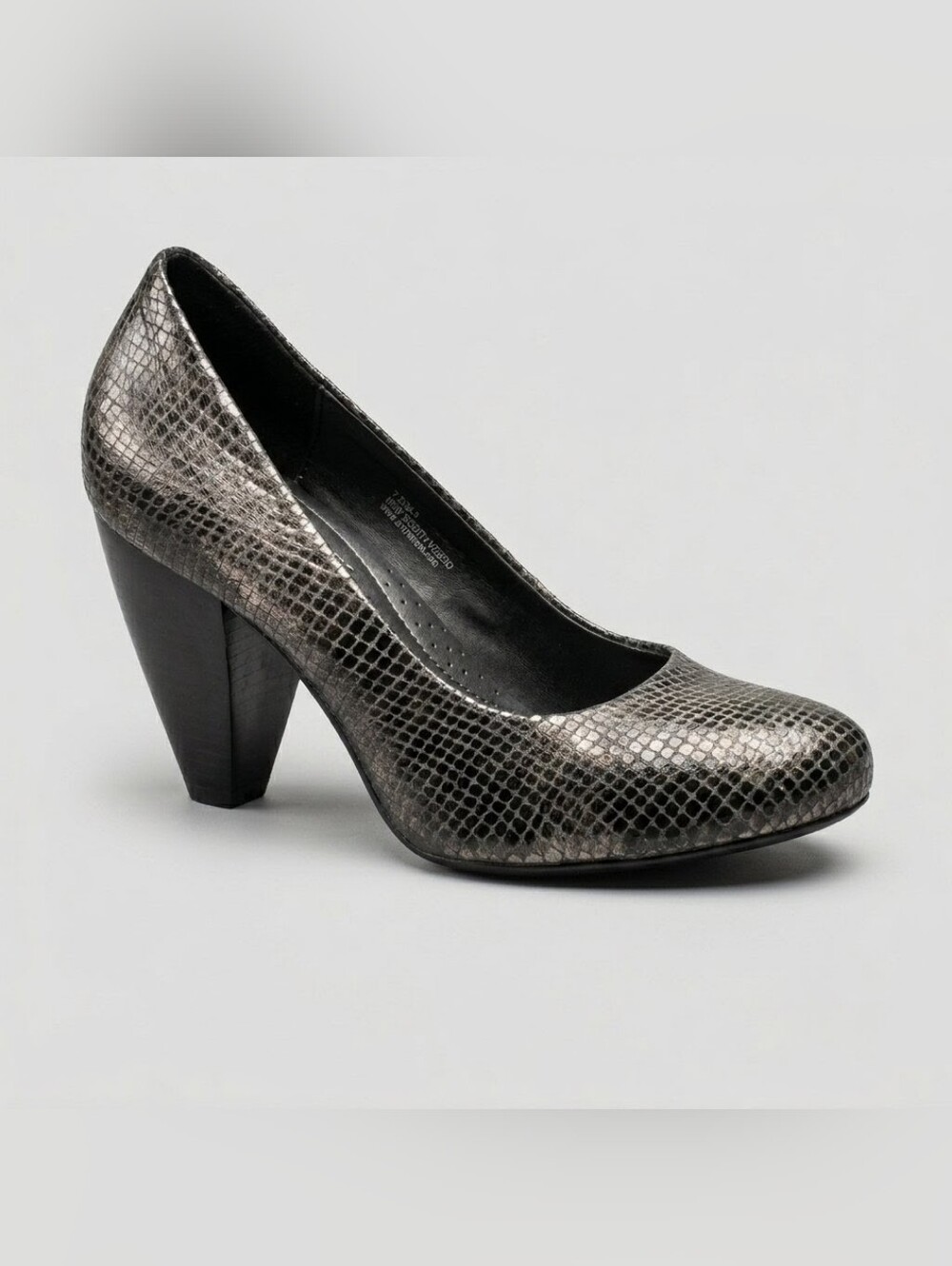 Born Crown Women's Metallic Snakeskin Leather Block Heel Pumps size 7.5